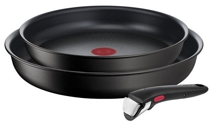 Замовити Набор посуды Tefal Ingenio Easy Cook & Clean, сменная ручка, 3предметов, алюминий, бакелит, черный L1549013 в інтернет магазині ar-ukraine за вигідною ціною дешево, оптом і роздріб.