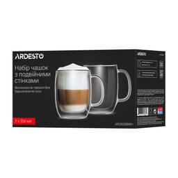 Набір чашок з ручками і подвійними стінками Ardesto  350 мл 2 шт AR2635BWH