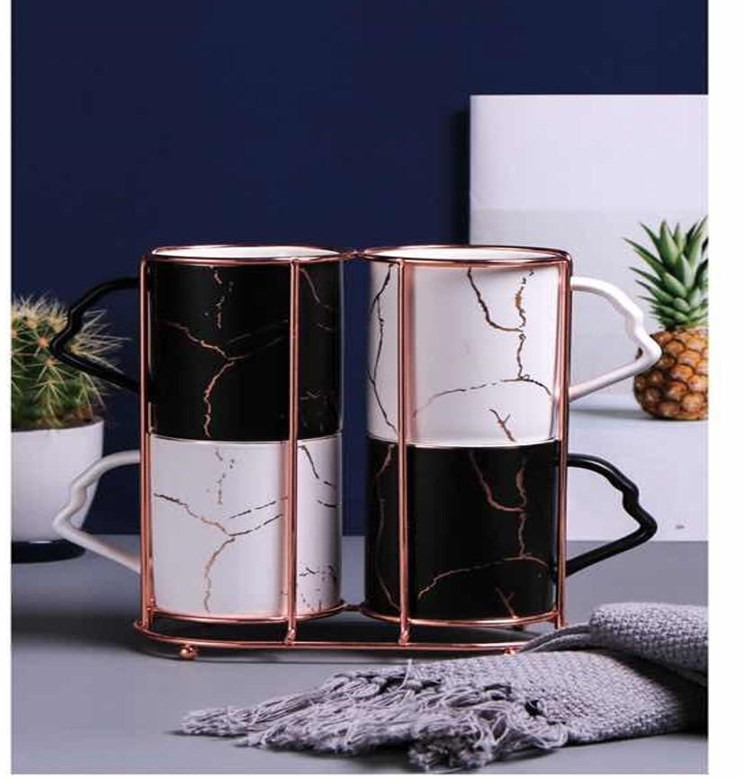 Набір чашок LED Marble B&W B060732