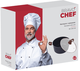 Каструля Bravo Chef класична 28 см (6.6 л) з кришкою BC-2101-28