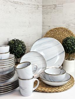 Столовий сервіз 28 пр. Intrendo Maritimo Golden rim white IN0028MAR